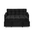 Loveseats Sofa Bed With Pull Out Bed,Adjsutable Back And Two Arm Pocket,Typec And Usb Charging With Copper Nail,Black 47