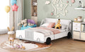 Full Size Car Shaped Platform Bed With Wheels,White White Plywood