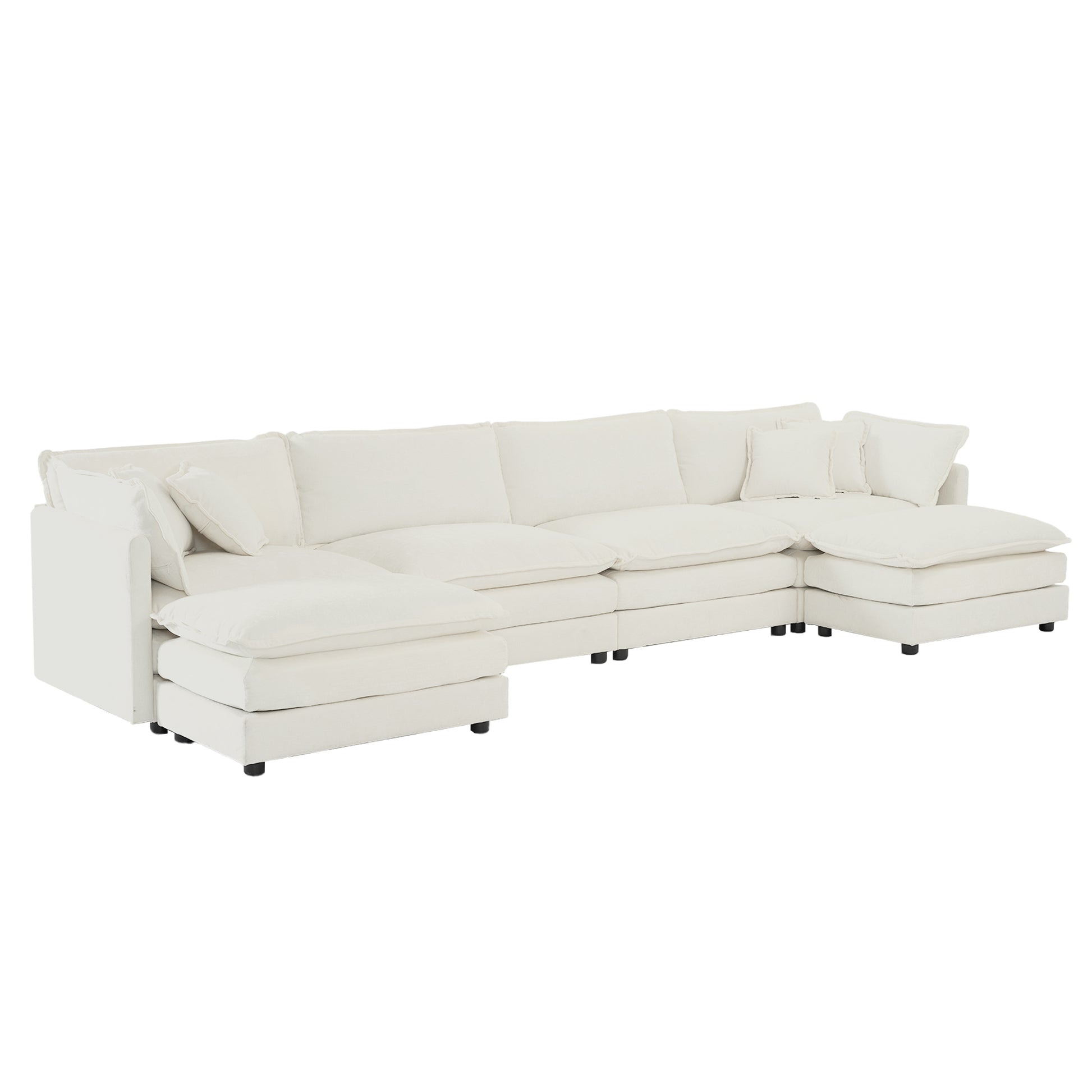 Aile White With Armrest White Chenille