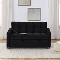 Loveseats Sofa Bed With Pull Out Bed,Adjsutable Back And Two Arm Pocket,Typec And Usb Charging With Copper Nail,Black 47