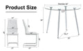 Table And Chair Set. 1 Table 4 Chairs Set A Circular Dining Table With A 40 Inch Diameter Glass Tabletop And Electroplated Metal Legs. 4 White Pu Chairs Dt 1164 001 Transparent Seats 4 Glass