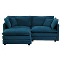 Alternative Sofa Round Armrests For 2 Seater Sofa, 3 Seater Sofa And 4 Seater Sofa, Blue Chenille Blue Chenille