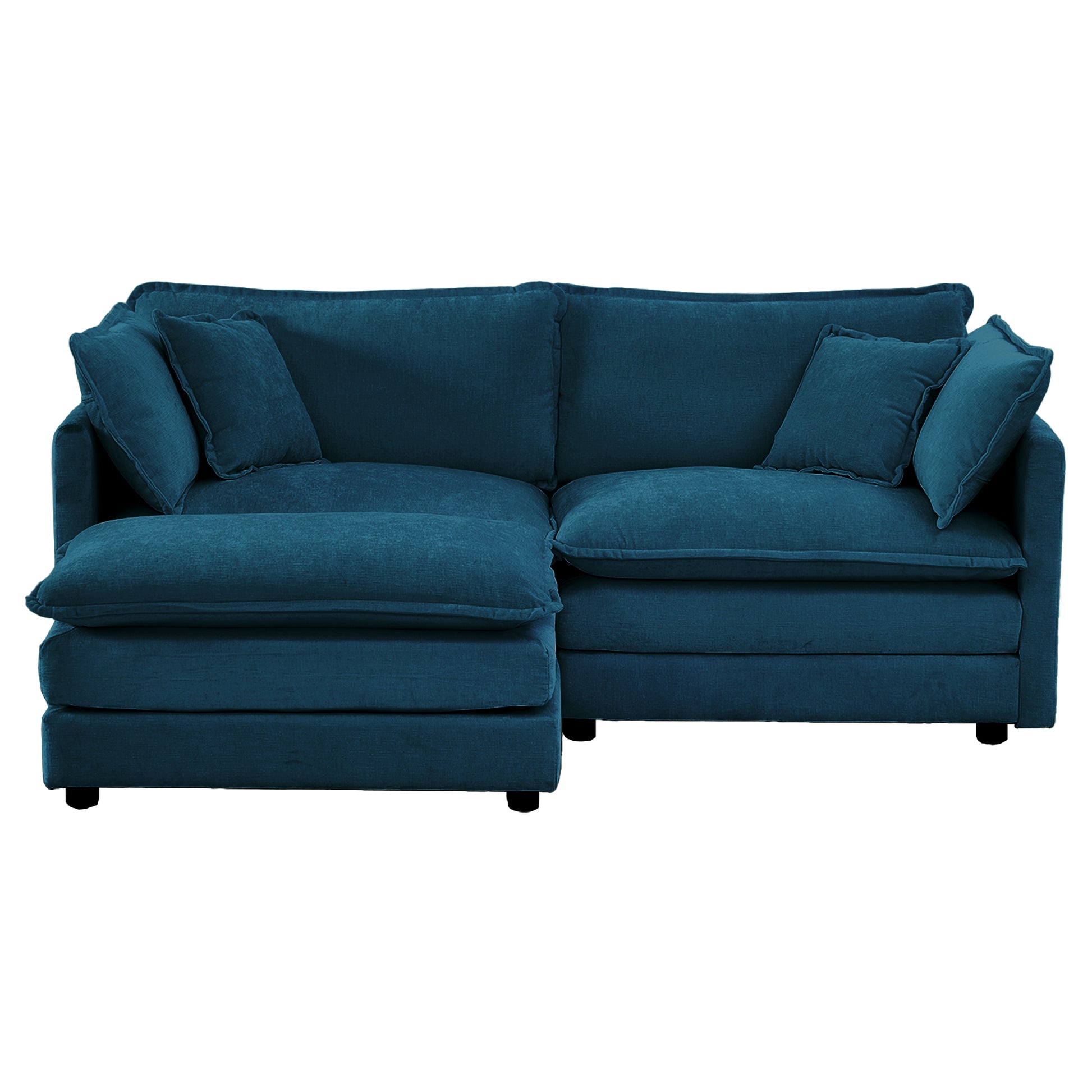 Alternative Sofa Round Armrests For 2 Seater Sofa, 3 Seater Sofa And 4 Seater Sofa, Blue Chenille Blue Chenille