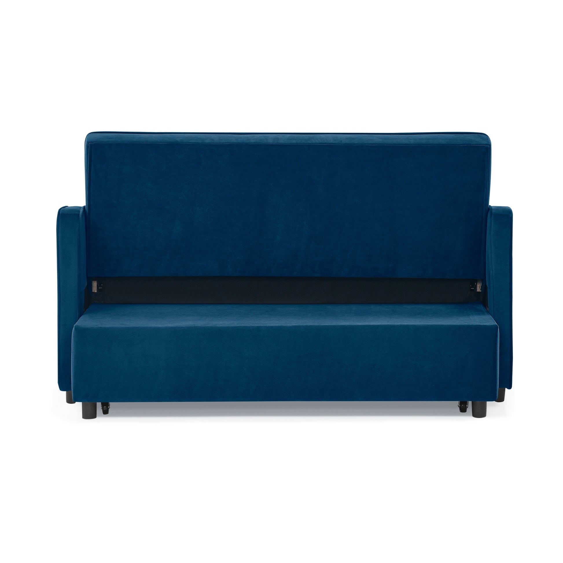 Loveseats Sofa Bed With Pull Out Bed,Adjsutable Back And Two Arm Pocket,Typec And Usb Charging With Copper Nail,Blue 47"X53"X31" Blue Velvet Artsy,Classic,Contemporary,Glam,Luxury Foam