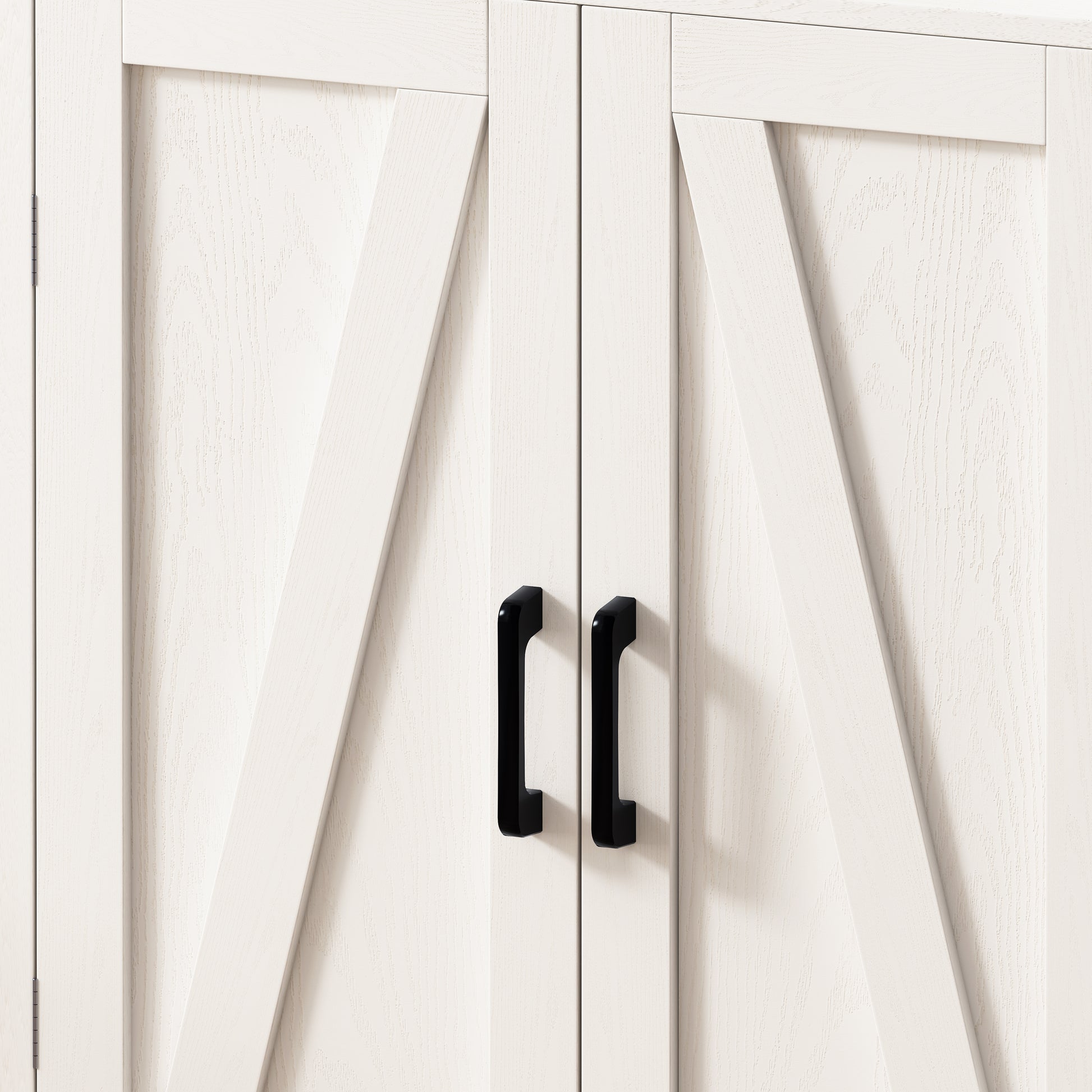 Four Door Storage Cabinets With Led Light, Open Shelf, Display Cabinet With Transparent Acrylic Cabinet Door, Cupboard, For Bathroom,Living Room,Dining Room,Kitchen White Particle Board