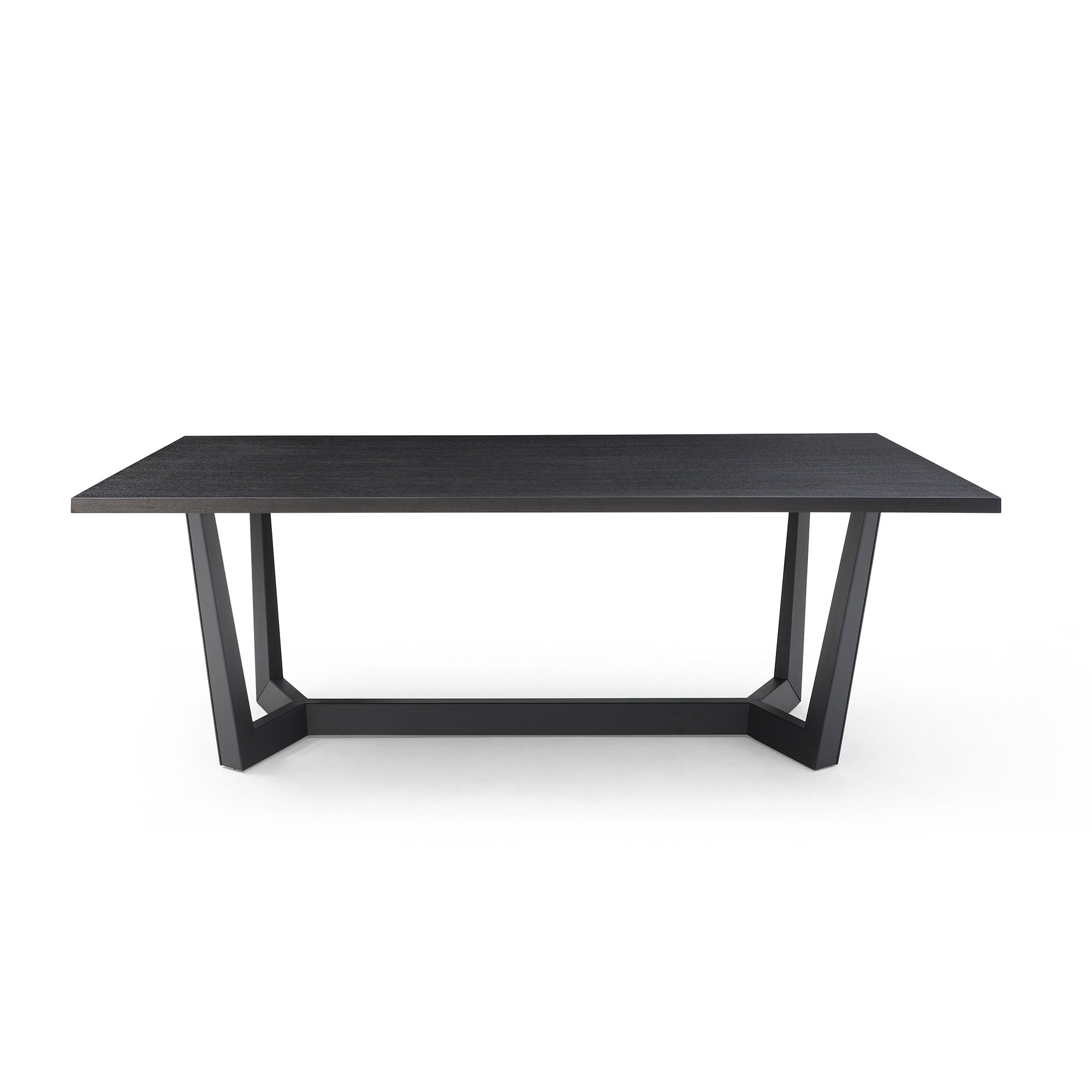 Rectangular Mdf Dining Table Mid Century Modern For Dining Room Balcony Cafe Bar Conference Matt Black Matt Black Foam Mdf Steel