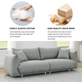 Modern Couch For Living Room Sofa,Solid Wood Frame And Stable Metal Legs, 2 Pillows, Sofa Furniture For Apartment Grey Polyester Wood Primary Living Space Foam Fabric 3 Seat