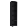 Home Xs Bookcase With 5 Tier Shelves And Slim Design Black Office Black Particle Board Particle Board