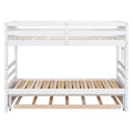 Twin Over Pull Out Bunk Bed With Trundle, White Box Spring Required Twin White Wood Brown Bedroom American Design,Artsy Pine Bed Frame Pine