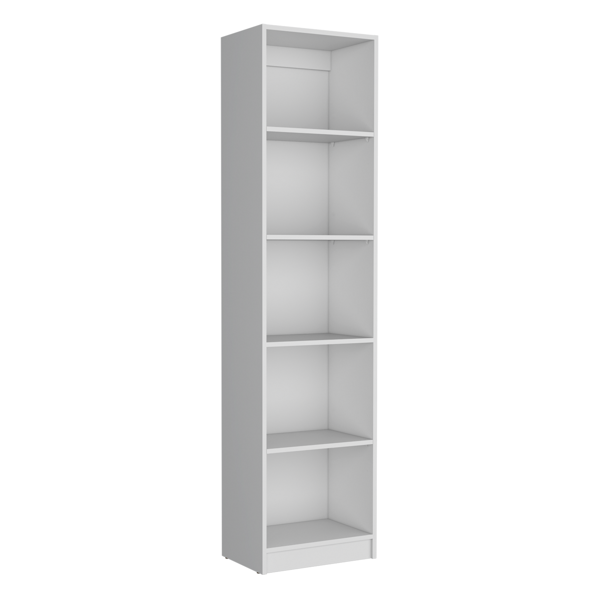 Home Xs Bookcase With 5 Tier Shelves And Slim Design White Office White Particle Board Particle Board