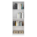 Home Bookcase With 4 Shelf Modern Display Unit For Books And Decor White Office White Office Particle Board Particle Board