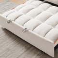 1 Versatile Foldable Sofa Bed In 3 Lengths, Modern Sofa Sofa Sofa Velvet Pull Out Bed, Adjustable Back And With Usb Port And Ashtray And Swivel Phone Stand Beige Beige Eucalyptus Solid Wood Mdf Resin