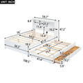 Full Size Platform Bed With Trundle, Drawers And Usb Plugs, White Full White Pine