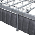 Queen Size Metal Frame Upholstered Bed With 4 Drawers, Linen Fabric, Gray Gray Linen