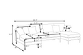 Modern Large Area Linen Leathaire Fabric Color Matching Segmented Sofa, Ultra Wide Lounge Chair, Golden Legs, U Shaped, Gray White Grey Primary Living Space Wood