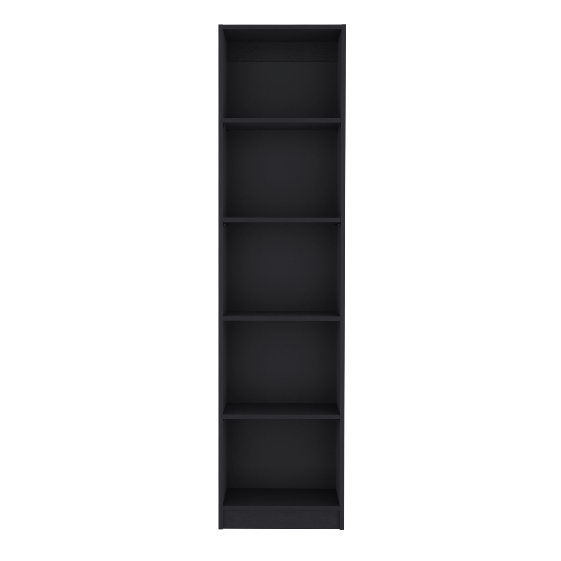 Home Xs Bookcase With 5 Tier Shelves And Slim Design Black Office Black Particle Board Particle Board