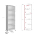 Home 4 Shelves Bookcase With Multi Tiered Storage White Office White Particle Board Particle Board