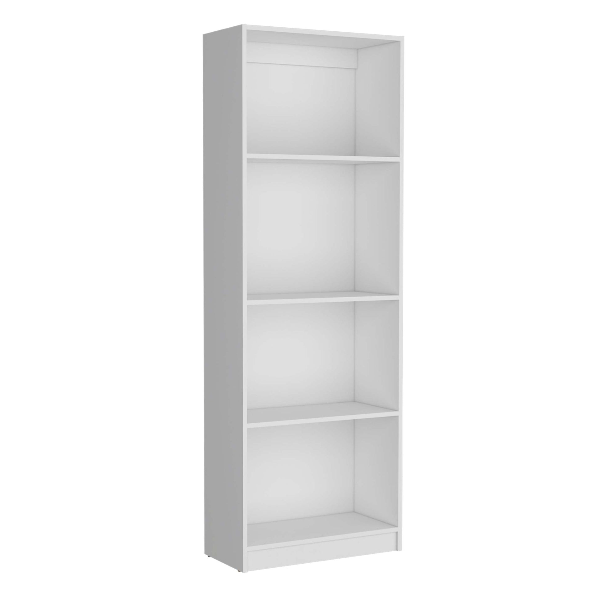 Home Bookcase With 4 Shelf Modern Display Unit For Books And Decor White Office White Office Particle Board Particle Board