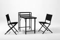 3Pcs Patio Bistro Set, Patio Set Of Foldable Patio Table And Chairs,Outdoor Patio Furniture Sets,Black No Complete Patio Set Black Rust Resistant Frame Garden & Outdoor 2 Person Seating Group Steel Steel
