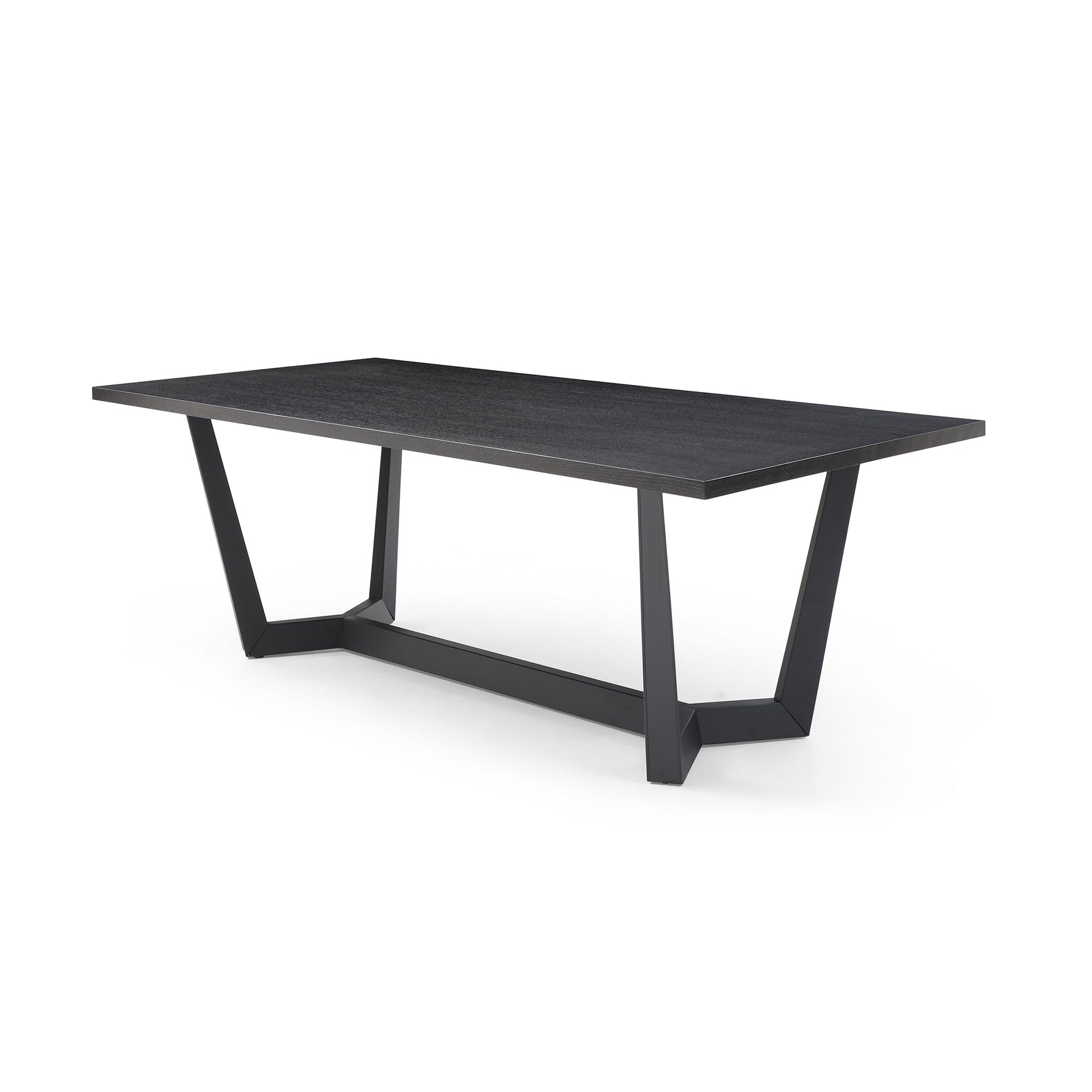 86.86" Dining Table Mid Century Modern Rectangle Mdf Kitchen Table For Dining Room Balcony Cafe Bar Conference Matt Black Matt Black Foam Mdf Steel