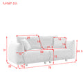 78.8'' Modern Couch For Living Room Sofa,Solid Wood Frame And Stable Metal Legs, 2 Pillows, Sofa Furniture For Apartment Grey Polyester Wood Primary Living Space Foam Fabric 2 Seat