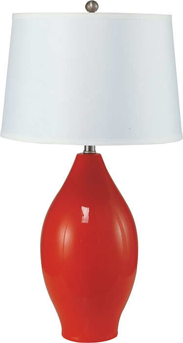 28"H Red Lemon Shape Ceramic Table Lamp Red Table&Floor Lamps Ceramic