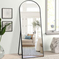 Black 63X20 Inch Metal Arch Stand Full Length Mirror Black Classic Mdf Glass Aluminium Alloy