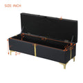 2 Pieces Bedroom Sets,Queen Size Upholstered Platform Bed With Hydraulic Storage System,Storage Ottoman With Metal Legs,Black Black Pu