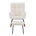Lounge Recliner Chair Rocking Chair Armchair For Mom And Baby Modern Glider Chair With Soft Seat And High Backrest For Living Room Beige Foam Boucle