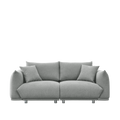 78.8'' Modern Couch For Living Room Sofa,Solid Wood Frame And Stable Metal Legs, 2 Pillows, Sofa Furniture For Apartment Grey Polyester Wood Primary Living Space Foam Fabric 2 Seat