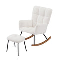 Nursery Rocking Chair Armchair For Mom And Baby Modern Glider Chair With Soft Seat And High Backrest For Nursery Living Room Bedroom Balcony Offices Offwhite Off White Foam Boucle