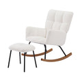 Nursery Rocking Chair Armchair For Mom And Baby Modern Glider Chair With Soft Seat And High Backrest For Nursery Living Room Bedroom Balcony Offices Offwhite Off White Foam Boucle