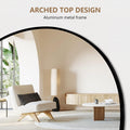 Black 63X20 Inch Metal Arch Stand Full Length Mirror Black Classic Mdf Glass Aluminium Alloy