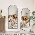 Black 63X20 Inch Metal Arch Stand Full Length Mirror Black Classic Mdf Glass Aluminium Alloy