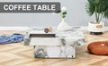 A Modern And Practical Coffee Table, Black And White In Imitation Marble Pattern, Made Of Mdf Material. The Fusion Of Elegance And Natural Fashion 31.4