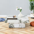 A Modern And Practical Coffee Table, Black And White In Imitation Marble Pattern, Made Of Mdf Material. The Fusion Of Elegance And Natural Fashion 31.4