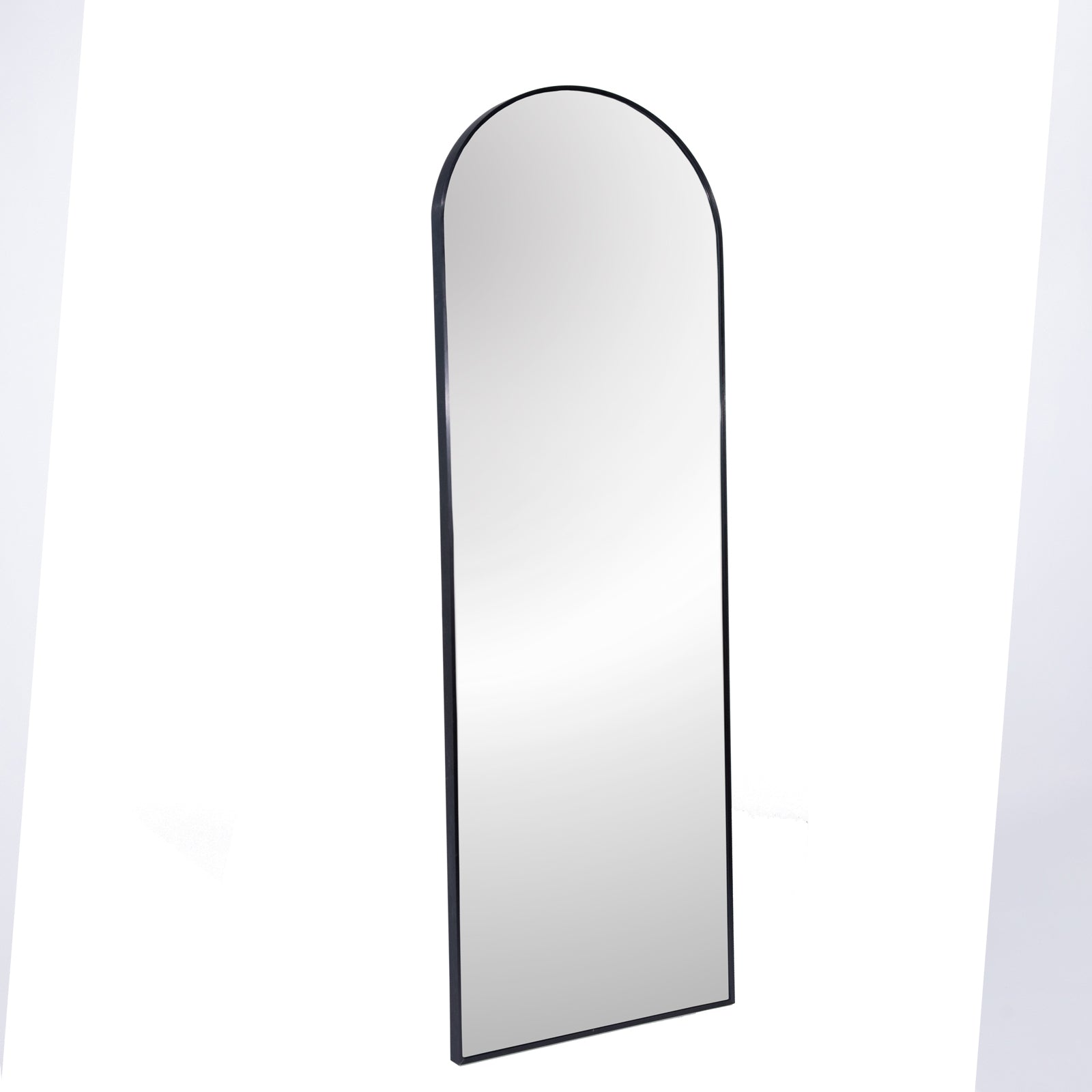 Black 71X23.6 Inch Metal Arch Stand Full Length Mirror Black Classic Mdf Glass Aluminium Alloy