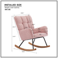 Rocking Chair, Leisure Sofa Glider Chair, Comfy Upholstered Lounge Chair With High Backrest, For Nursing Baby, Reading, Napping Pink Pink Foam Boucle