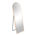 Gold 65X22 Inch Metal Arch Stand Full Length Mirror Gold Classic Mdf Glass Aluminium Alloy