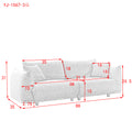 Modern Couch For Living Room Sofa,Solid Wood Frame And Stable Metal Legs, 2 Pillows, Sofa Furniture For Apartment Grey Polyester Wood Primary Living Space Foam Fabric 3 Seat