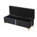2 Pieces Bedroom Sets,Queen Size Upholstered Platform Bed With Hydraulic Storage System,Storage Ottoman With Metal Legs,Black Black Pu