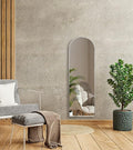 Silver 63X20 Inch Metal Arch Stand Full Length Mirror Silver Classic Mdf Glass Aluminium Alloy
