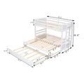 Twin Over Pull Out Bunk Bed With Trundle, White Box Spring Required Twin White Wood Brown Bedroom American Design,Artsy Pine Bed Frame Pine