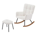 Nursery Rocking Chair Armchair For Mom And Baby Modern Glider Chair With Soft Seat And High Backrest For Nursery Living Room Bedroom Balcony Offices Offwhite Off White Foam Boucle