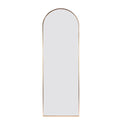 Gold 65X22 Inch Metal Arch Stand Full Length Mirror Gold Classic Mdf Glass Aluminium Alloy