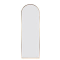 Gold 63X20 Inch Metal Arch Stand Full Length Mirror Gold Classic Mdf Glass Aluminium Alloy