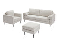 Living Room Upholstered Sofa With High Tech Fabric Surface Chesterfield Tufted Fabric Sofa Couch, Large White. White Primary Living Space American Design Polyester Chenille