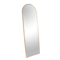 Gold 65X22 Inch Metal Arch Stand Full Length Mirror Gold Classic Mdf Glass Aluminium Alloy