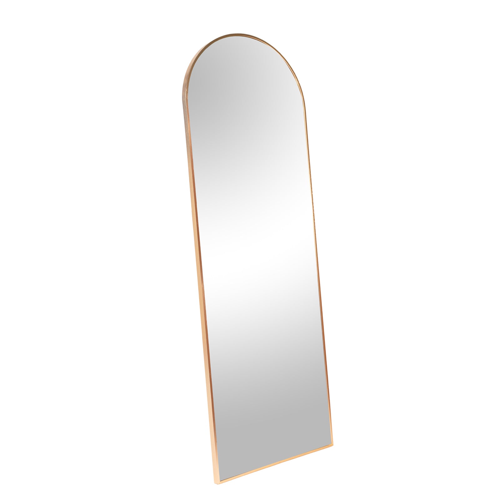 Gold 65X22 Inch Metal Arch Stand Full Length Mirror Gold Classic Mdf Glass Aluminium Alloy