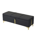 2 Pieces Bedroom Sets,Queen Size Upholstered Platform Bed With Hydraulic Storage System,Storage Ottoman With Metal Legs,Black Black Pu